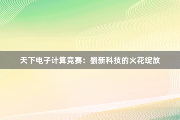 天下电子计算竞赛：翻新科技的火花绽放